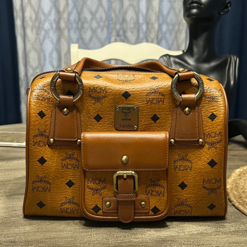 175. MCM Cognac Boston  Bag